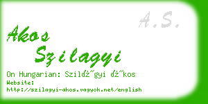 akos szilagyi business card